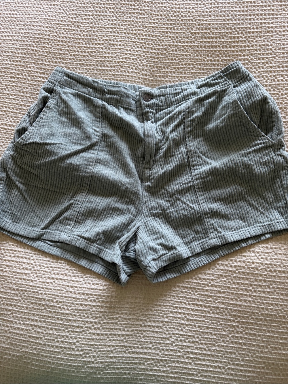 RVCA Corduroy High-Waist Women's Shorts in Light Sage